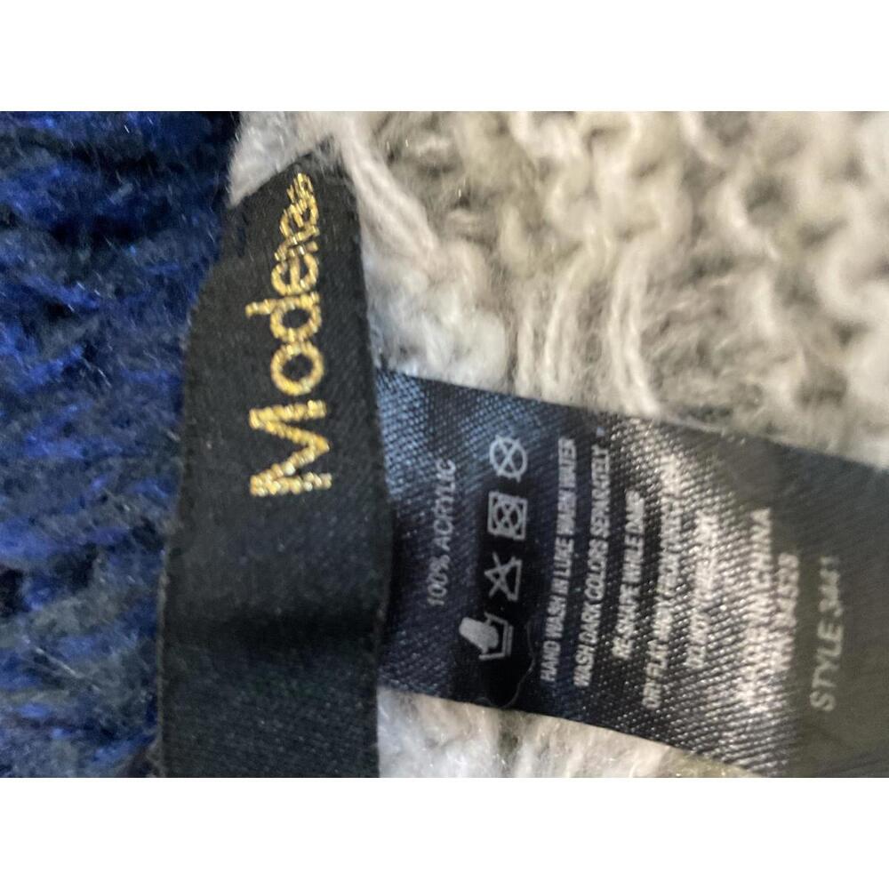 Modena Blue And Gray Knitted Patchwork Infinity S… - image 5